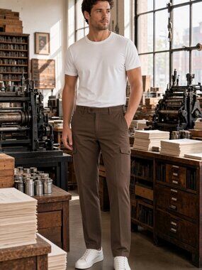 Dylan Gray Men's Brown Cargo Pants Regular Fit Slacks New With Tags Size US 34